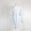 Ganni Pale Blue Broderie Mini Dress