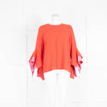 Roksanda Orange Pink Asymetric Sleeve Top