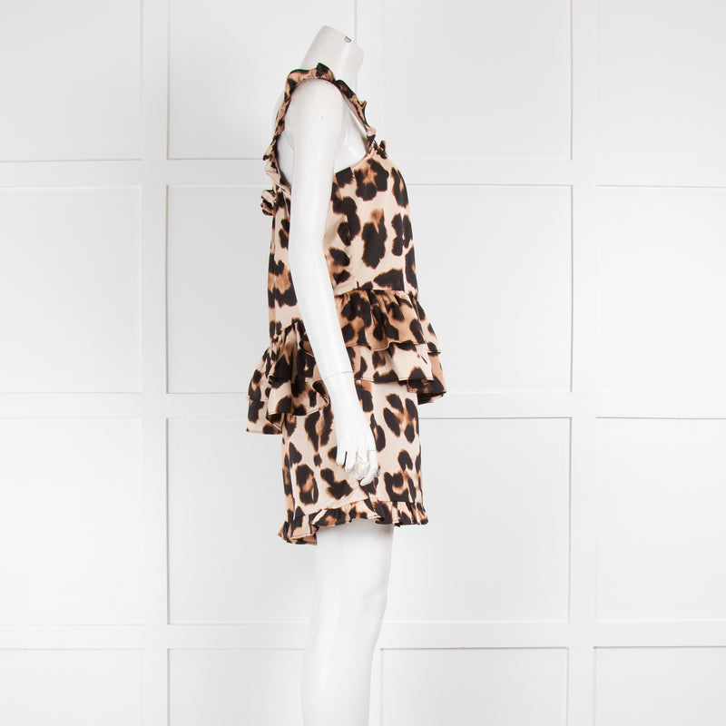 Cras Animal Print Frilled Shorts