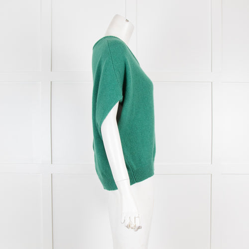 Les Racienes du Ciel Green Cape Sleeve Knit