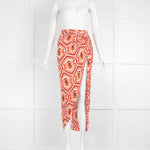 Etro Orange Pattern Knotted Skirt