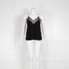 Zadig Voltaire Black  Silk Lace Trim Camisole Top