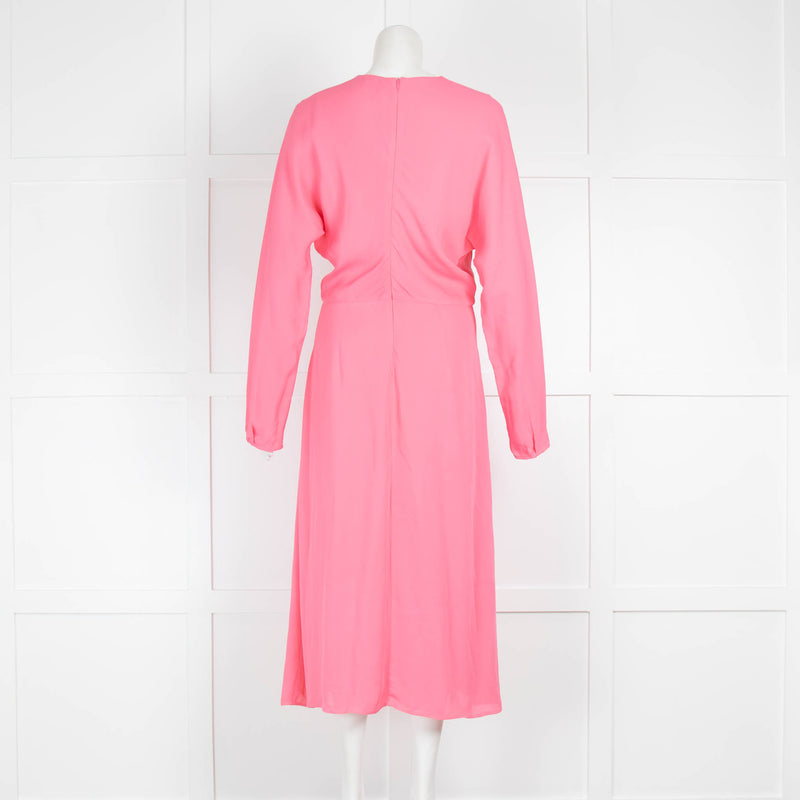 By Malene Birger Pale Pink Long Sleeve Midi Dress