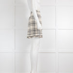 Claudie Pierlot Cream & Black Tweed Check Skirt