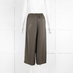 Vince Khaki Satin Drawstring Trousers