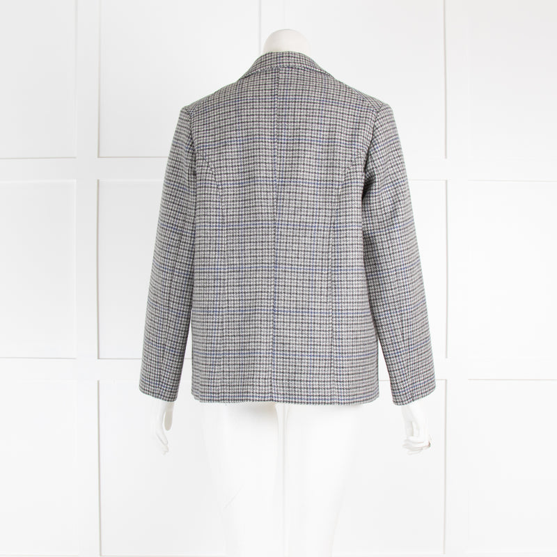 Masscob Grey Houndstooth Wool Short Jacket