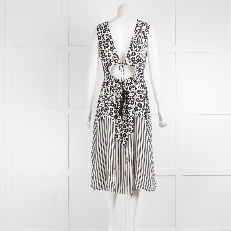 See By Chloe White Black Animal Print Sleeveless Dress