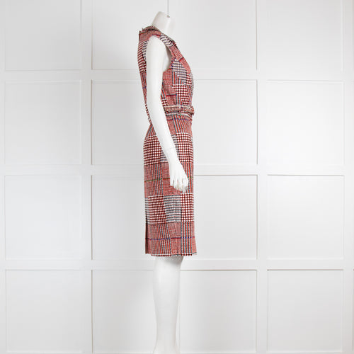 Samantha Sung New York Red & Blue Patterned Shift Dress