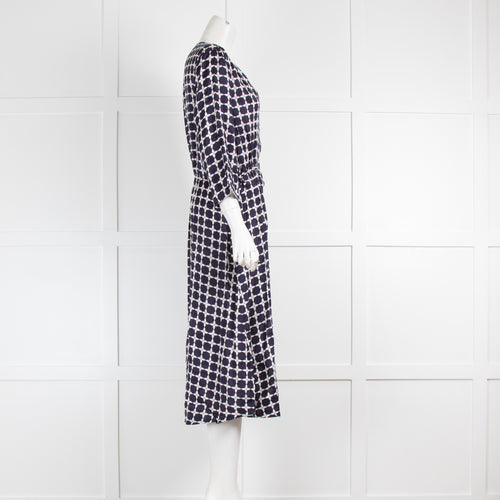 Masai Navy & White Patterned Dress with Drawstring Waist