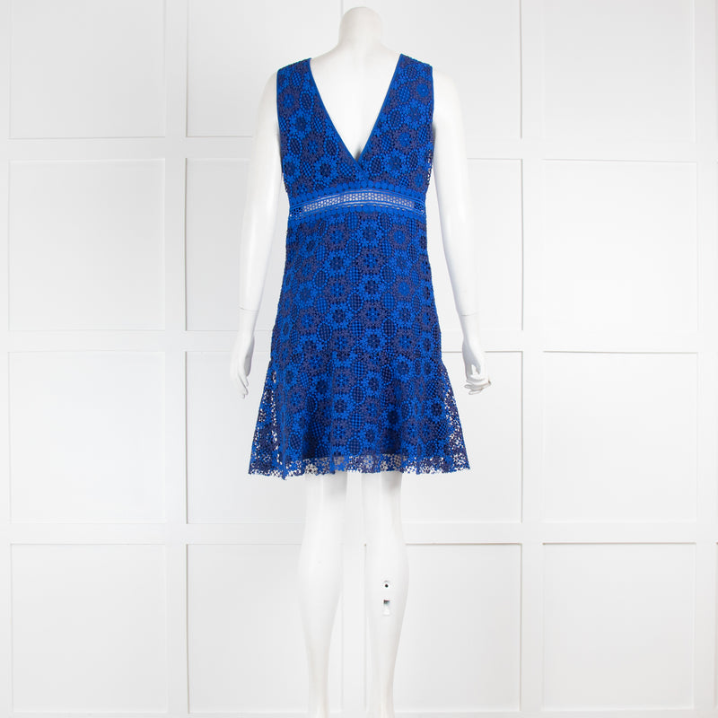 Sandro Blue Crochet Shift Dress