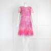 Elie Tahari Pink Dress with Feather Hem