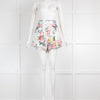 Zimmerman White Pink Green Floral Linen Shorts