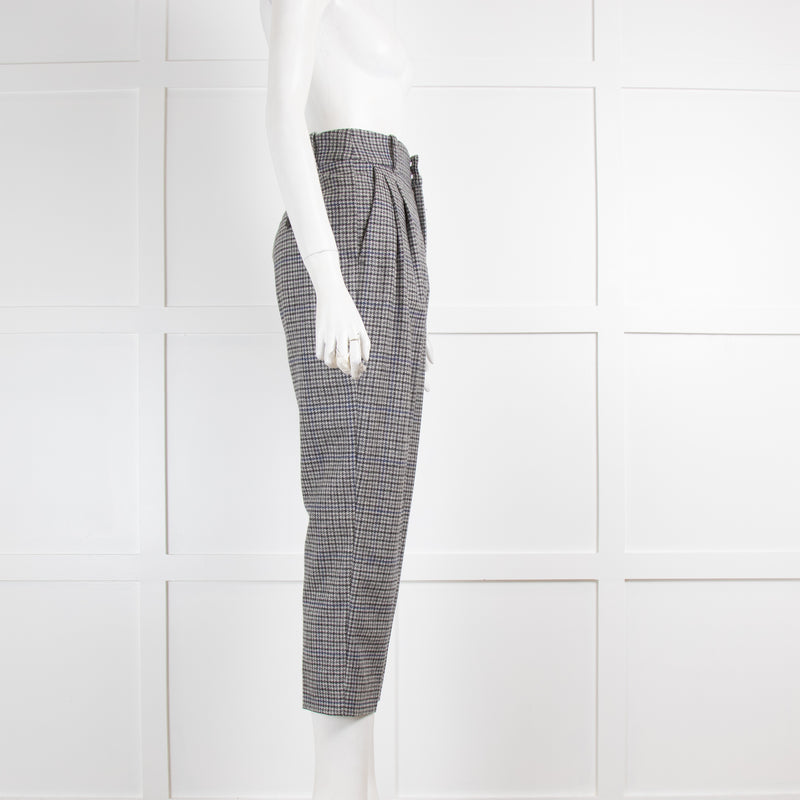 Masscob Grey Houndstooth Wool Trousers