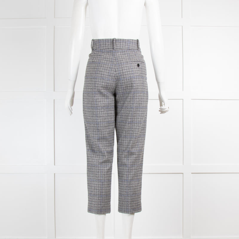 Masscob Grey Houndstooth Wool Trousers