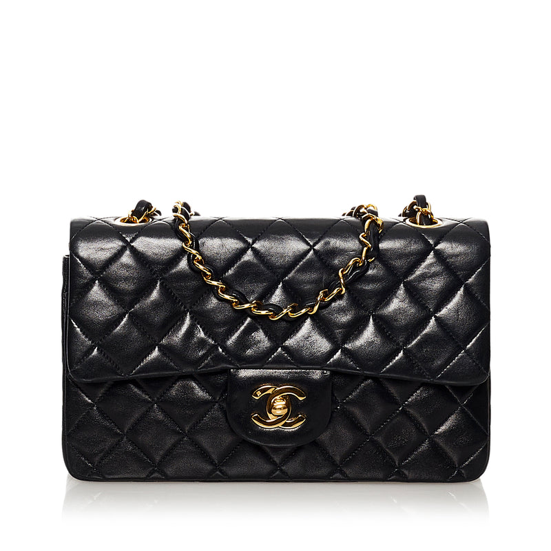 Chanel Small Black Leather Double Flap