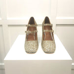 Jonaak Gold Glitter Heels